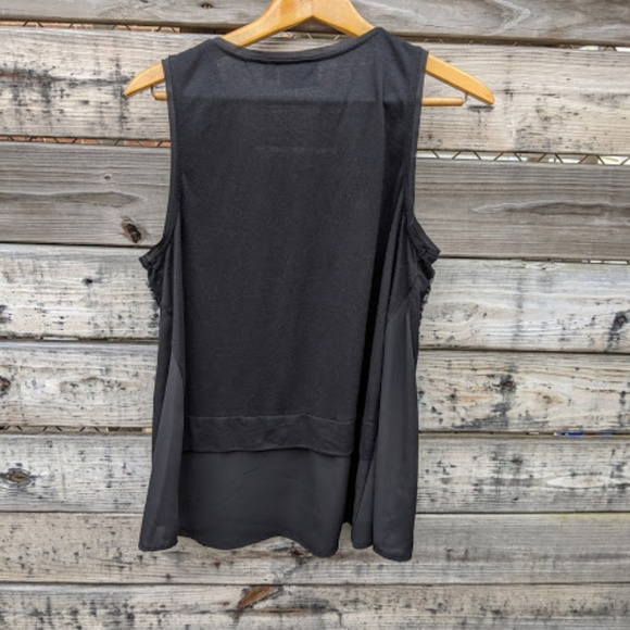 Simply Vera Vera Wang Black Mixed Media Tank XLP - Picture 2 of 7